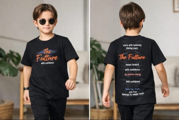 Boys Black Slogan Graphic T-Shirt