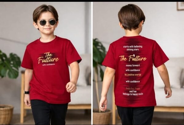 Boys Maroon Slogan Graphic T-Shirt
