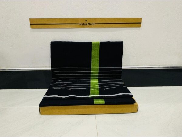 Ceylon Mark Black Lime Cross-Stripe Sarong