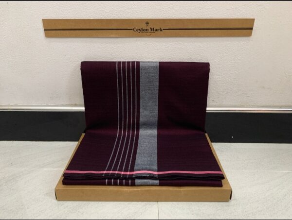 Ceylon Mark Burgundy Silver Centre-Panel Sarong