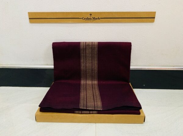 Ceylon Mark Maroon Bronze Centre-Panel Sarong
