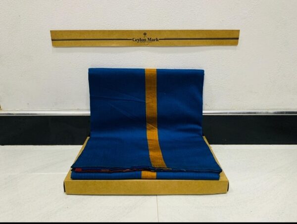 Ceylon Mark Royal Blue Gold Stripe Sarong