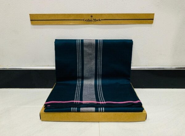 Ceylon Mark Teal Silver Centre-Panel Sarong